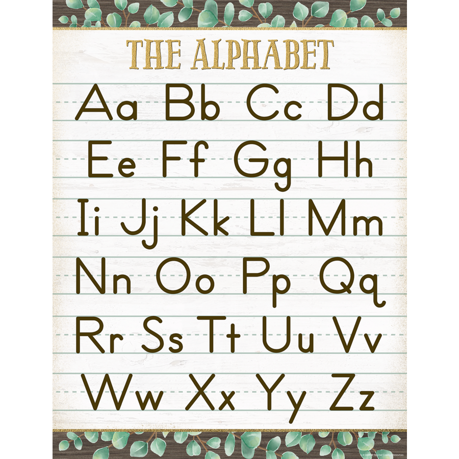 Eucalyptus The Alphabet Chart