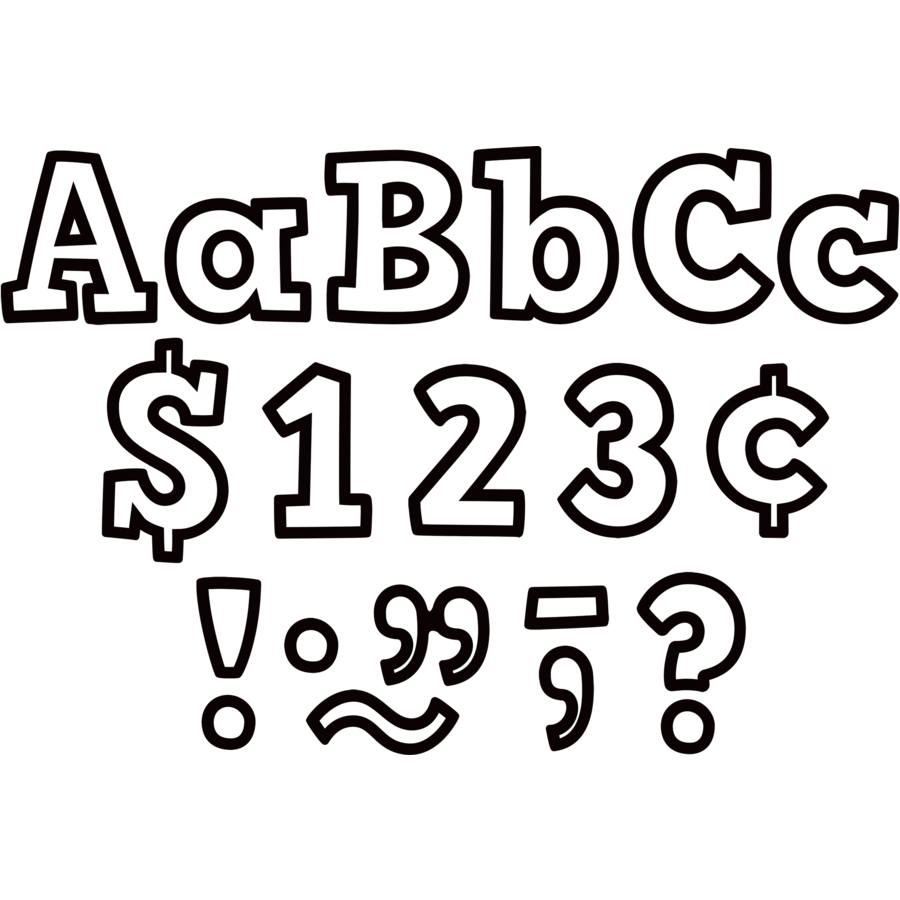 Bold Block Letters 4&quot; Black &amp; White