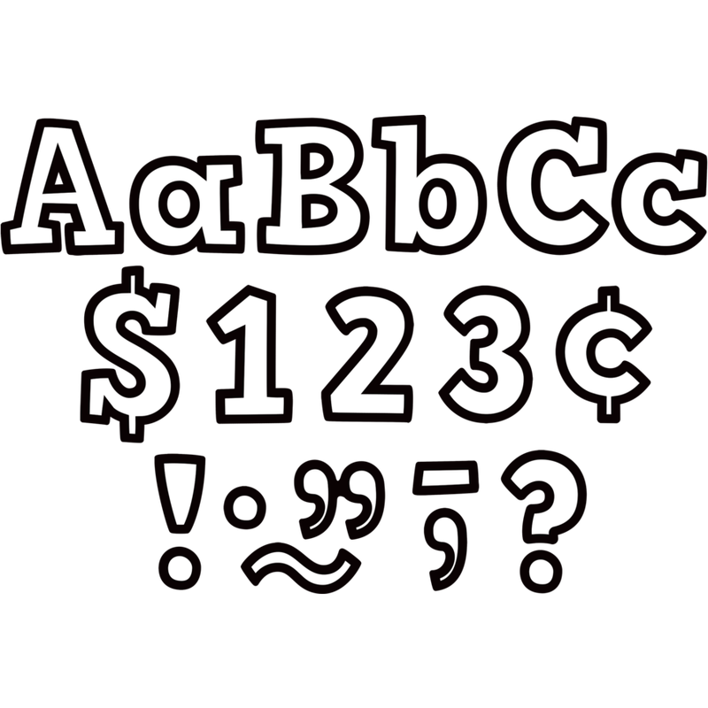 Bold Block Letters 4" Black &amp; White