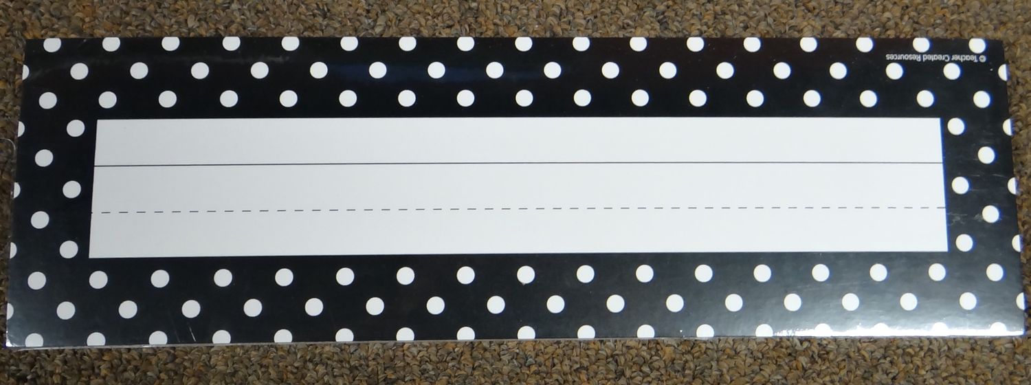 Black Polka Dots Flat Name Plates