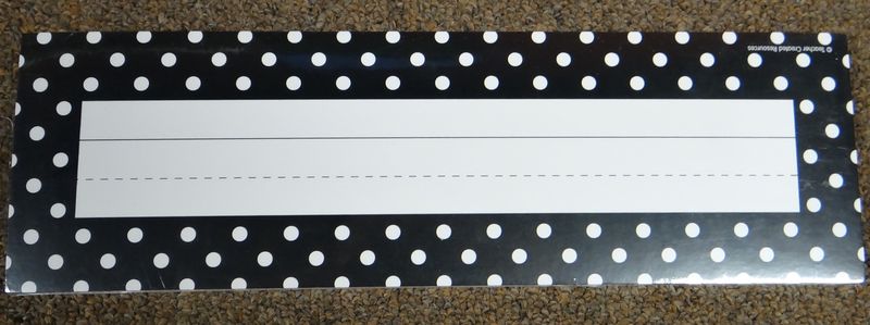 Black Polka Dots Flat Name Plates