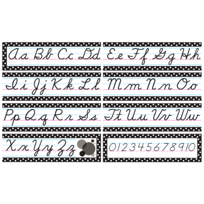 Black Polka Dots Cursive Mini Bulletin Board
