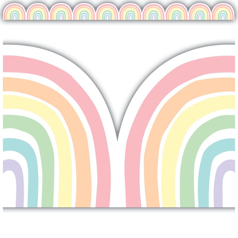 Pastel Pop Rainbows Die Cut Border