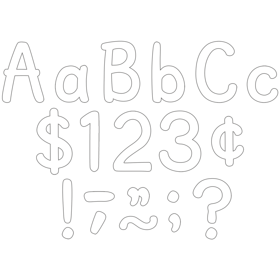 Modern Classic Punch-Out Letters/White/4&quot;