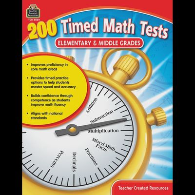 200 Timed Math Tests - Elementary &amp; Middle Grades