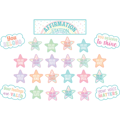 Pastel Pop Positive Affirmations Mini Bulletin Board