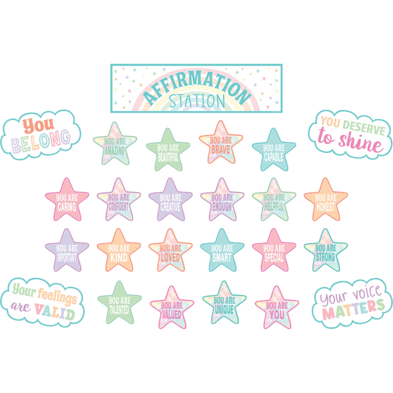 Pastel Pop Positive Affirmations Mini Bulletin Board