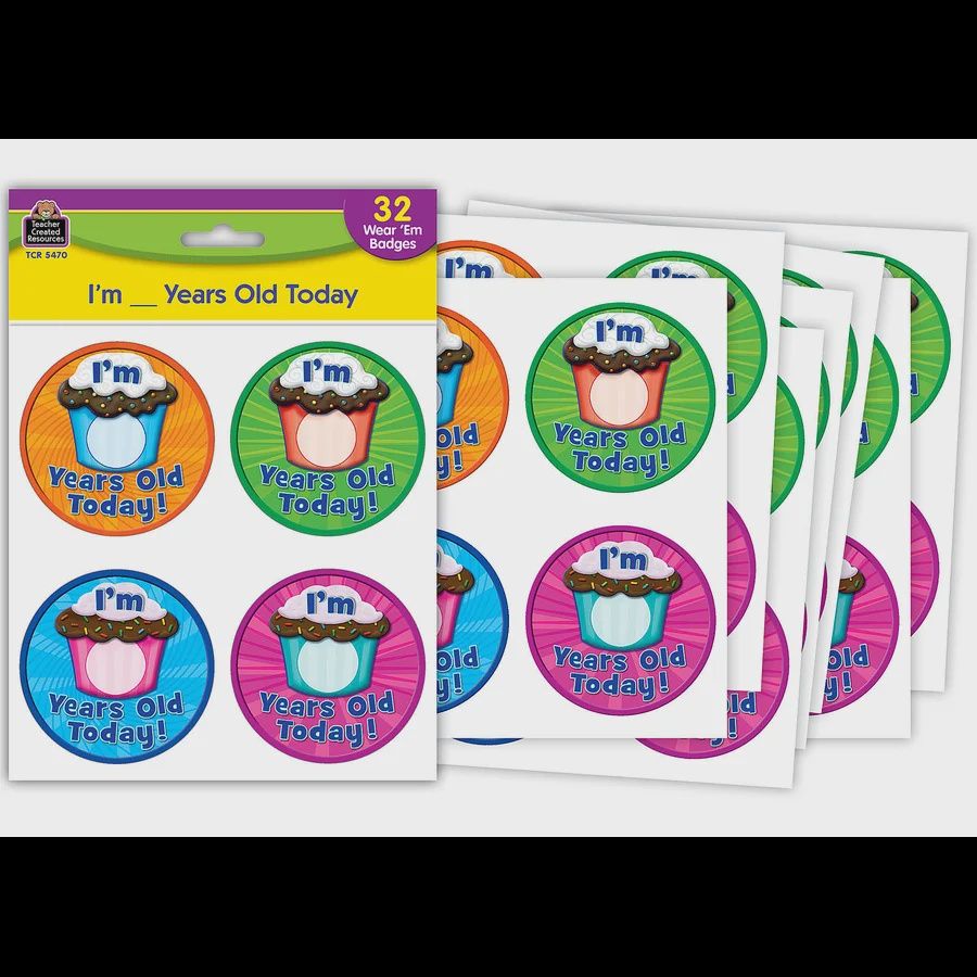 I’m __ Years Old Today Wear ’Em Badges