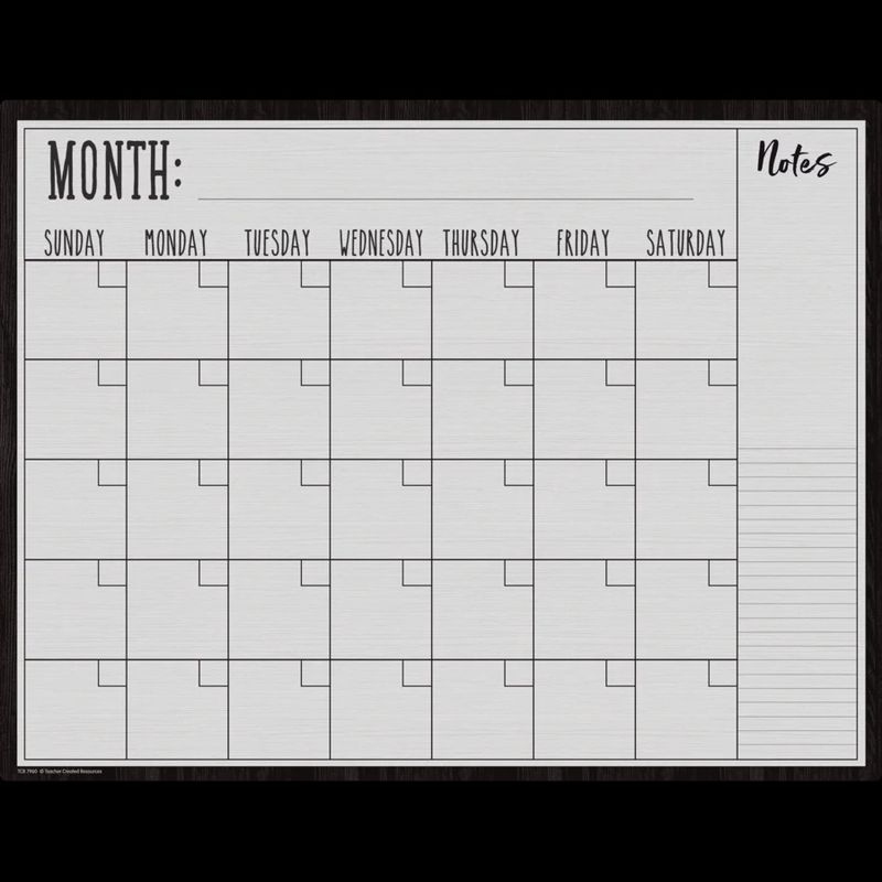 Modern Farmhouse Calendar Write-On/Wipe-Off Chart