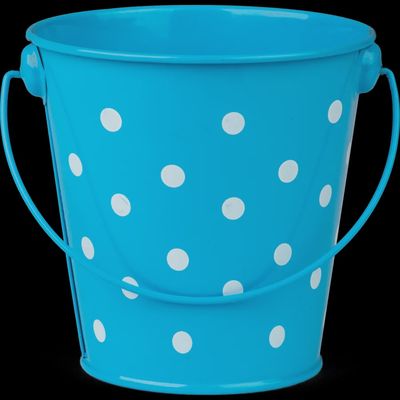 Aqua Polka Dots Bucket