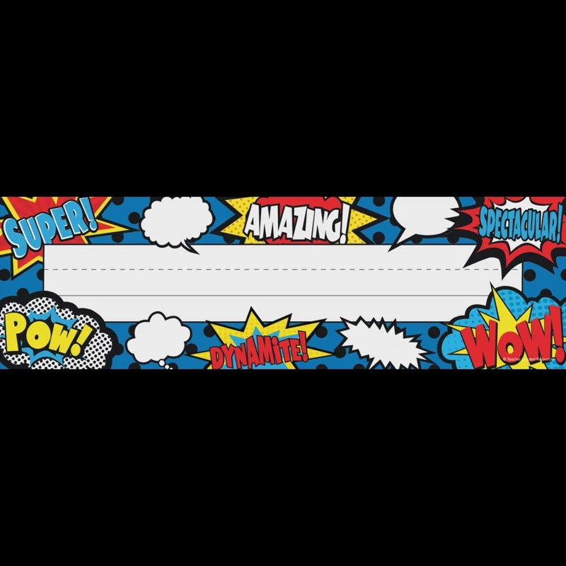 Super Hero Flat Name Plates