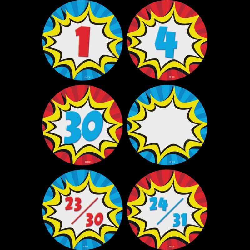 Super Hero Calendar days