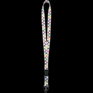 Colorful Paw Prints Lanyard