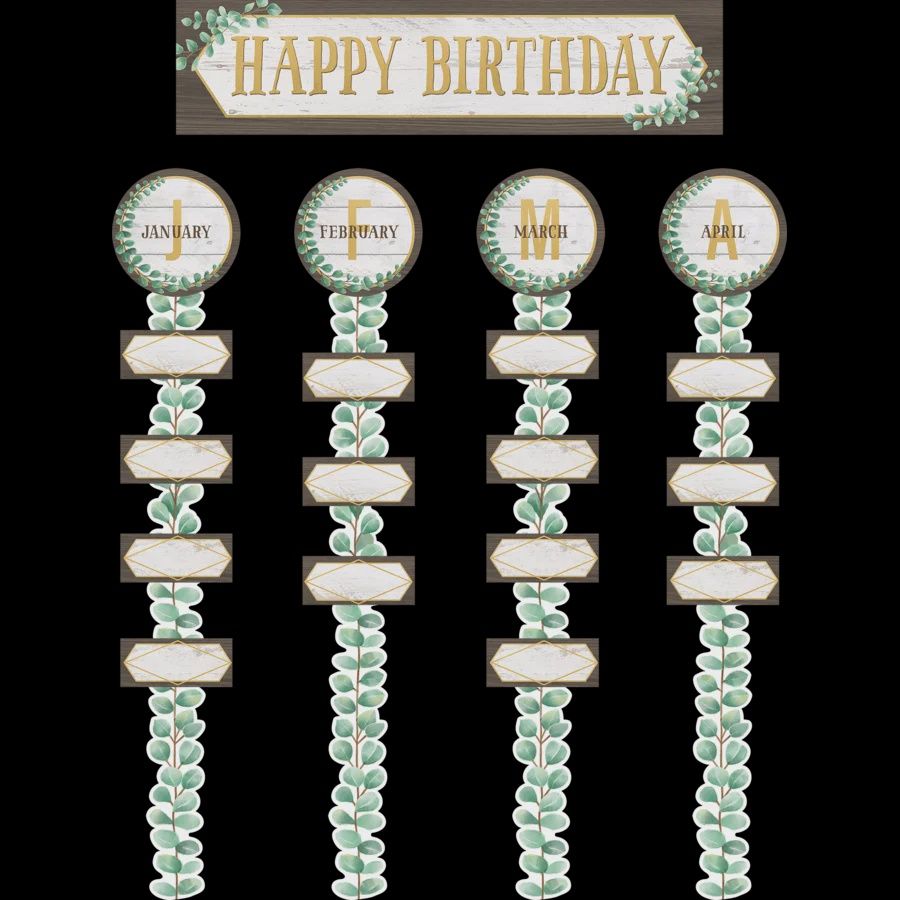 Eucalyptus Happy Birthday Bulletin Board