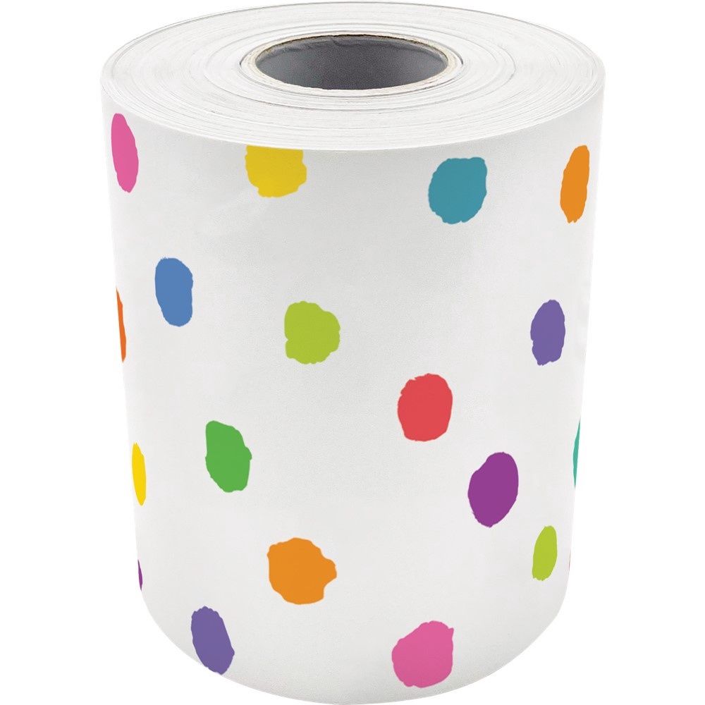 Colorful Painted Dots Rolled Border Trim