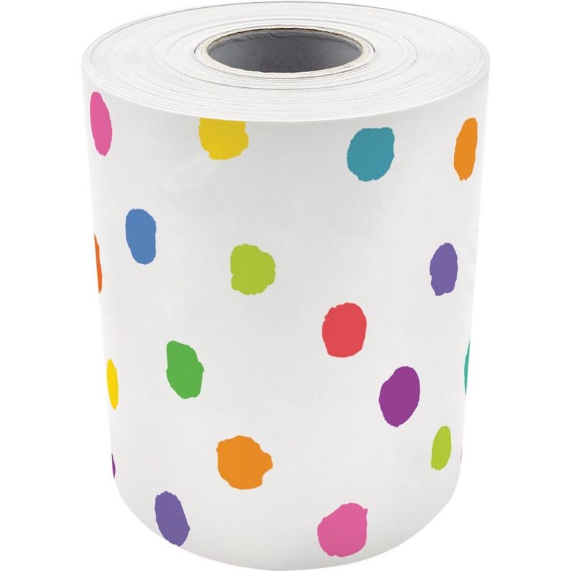 Colorful Painted Dots Rolled Border Trim