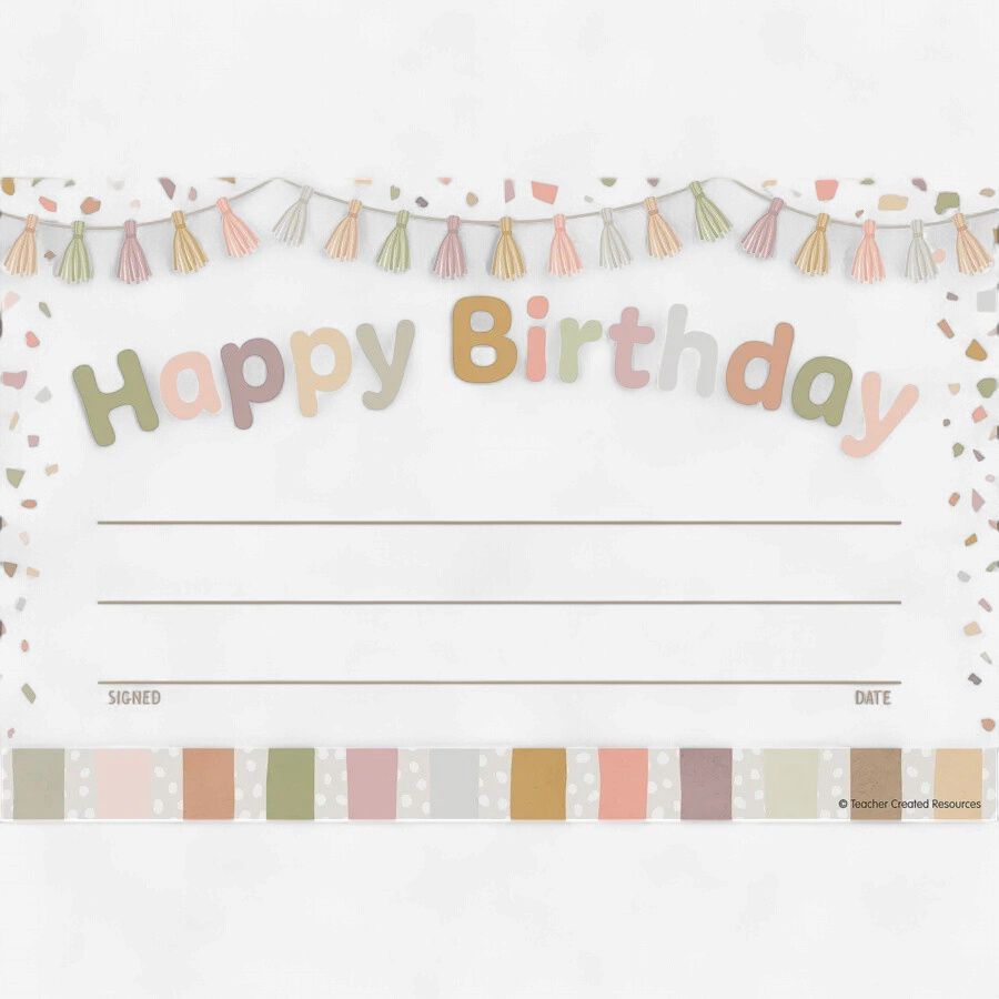 Terrazzo Tones Happy Birthday Notecards 8 1/2 5 1/2Terrazzo Tones Happy Birthday Notecards 8 1/2 5 1/2