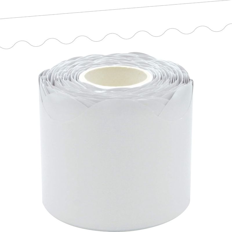 White Scalloped Rolled Border Trim