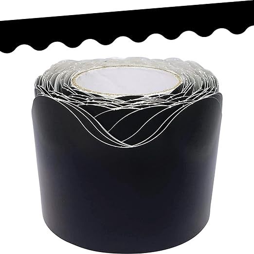 Black Scalloped Rolled Border Trim