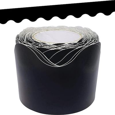 Black Scalloped Rolled Border Trim