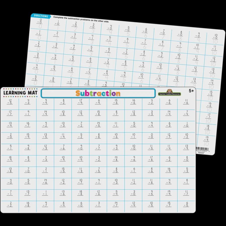 Subtraction Learning Mat