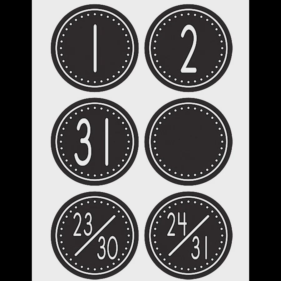 Black and White Crazy Circles/calendar days