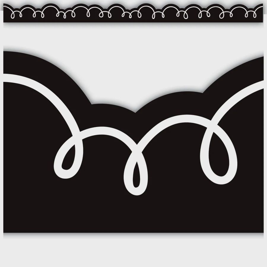 Black and White Squiggles Die-Cut Border