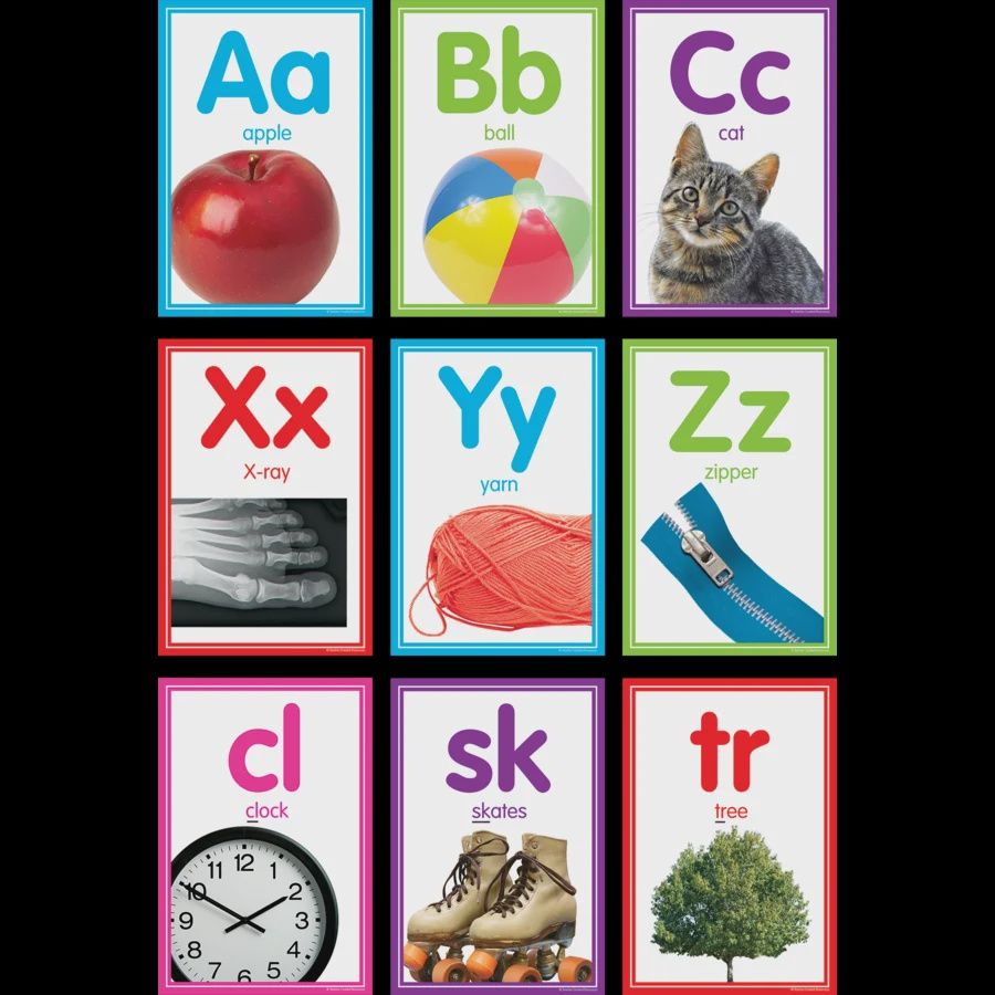 Colorful Photo Alphabet Cards Bulletin Board