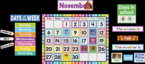 Colorful Calendar Bulletin Board