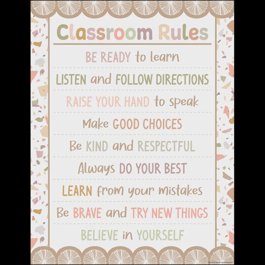 Terrazzo Tones Classroom Rules Chart