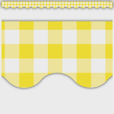 Yellow Gingham Scalloped Border Trim