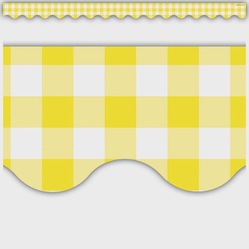 Yellow Gingham Scalloped Border Trim