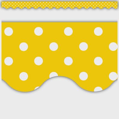 Yellow Polka Dots Scalloped Border Trim