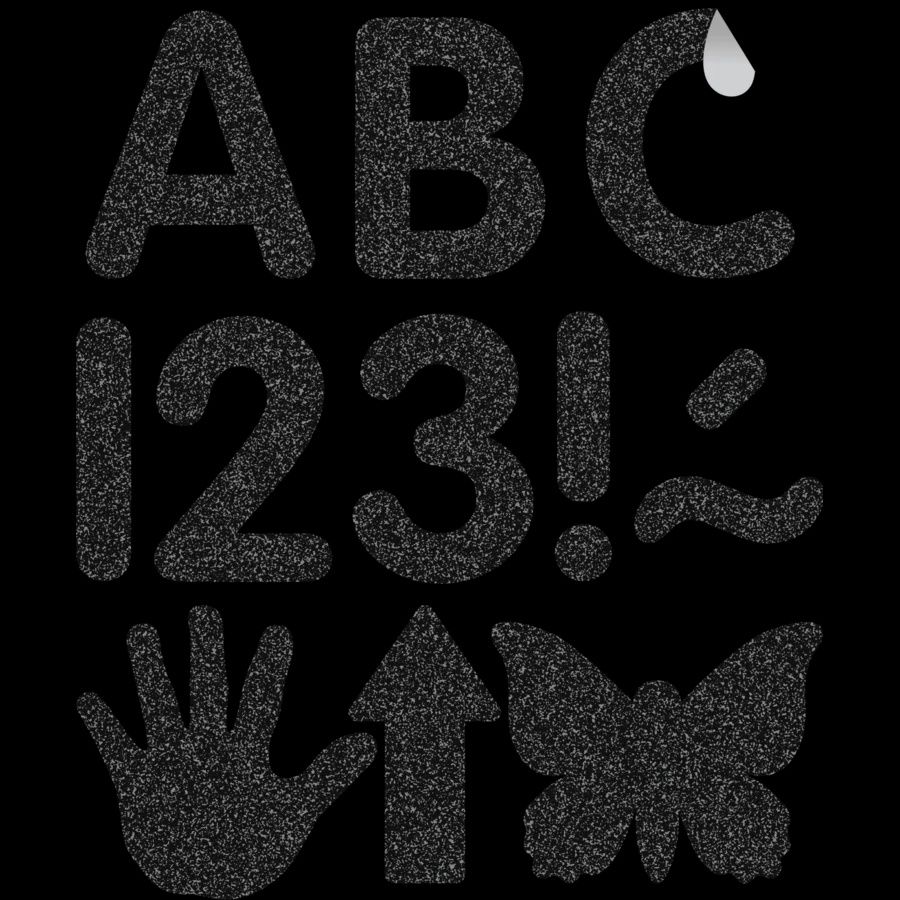 Black Glitz 2" Classic Self-Adhesive Letters Uppercase