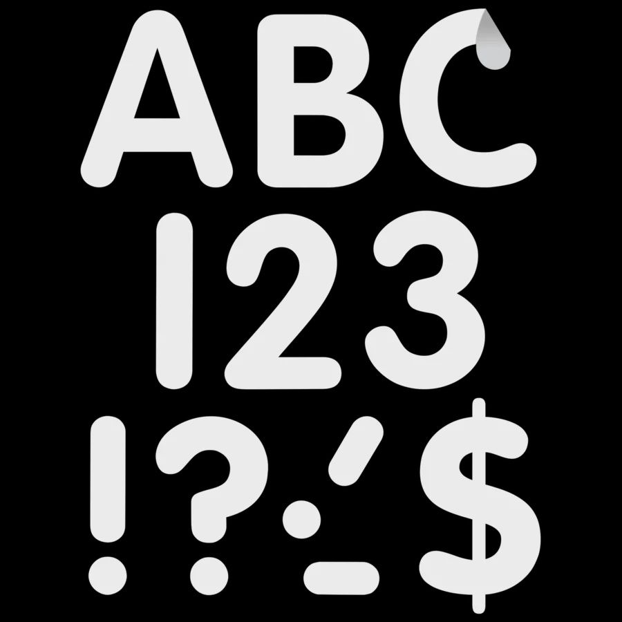 White 4" Classic Self-Adhesive Letters Uppercase