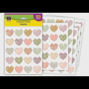 Terrazzo Tones Hearts Stickers