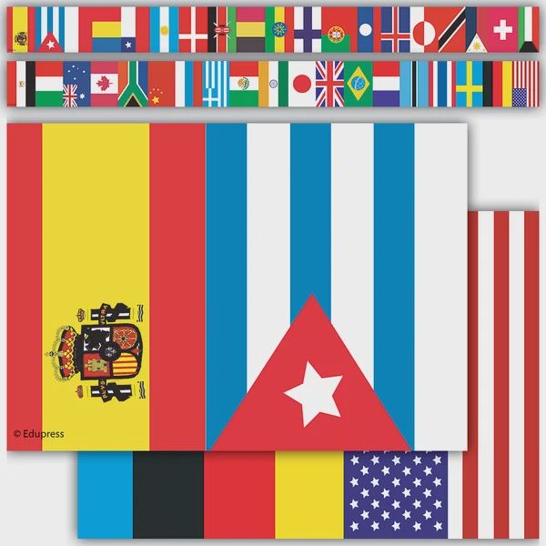 International Flags Straight Border Trim