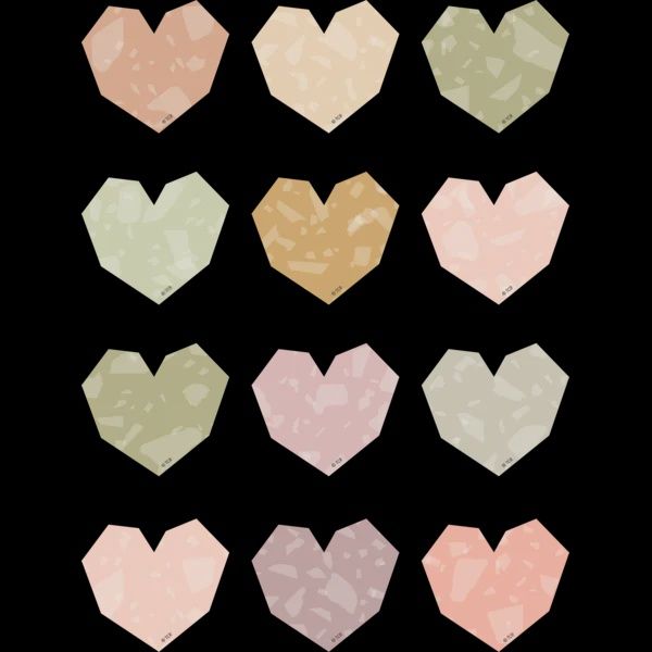 Terrazzo Tones Hearts Mini Accents