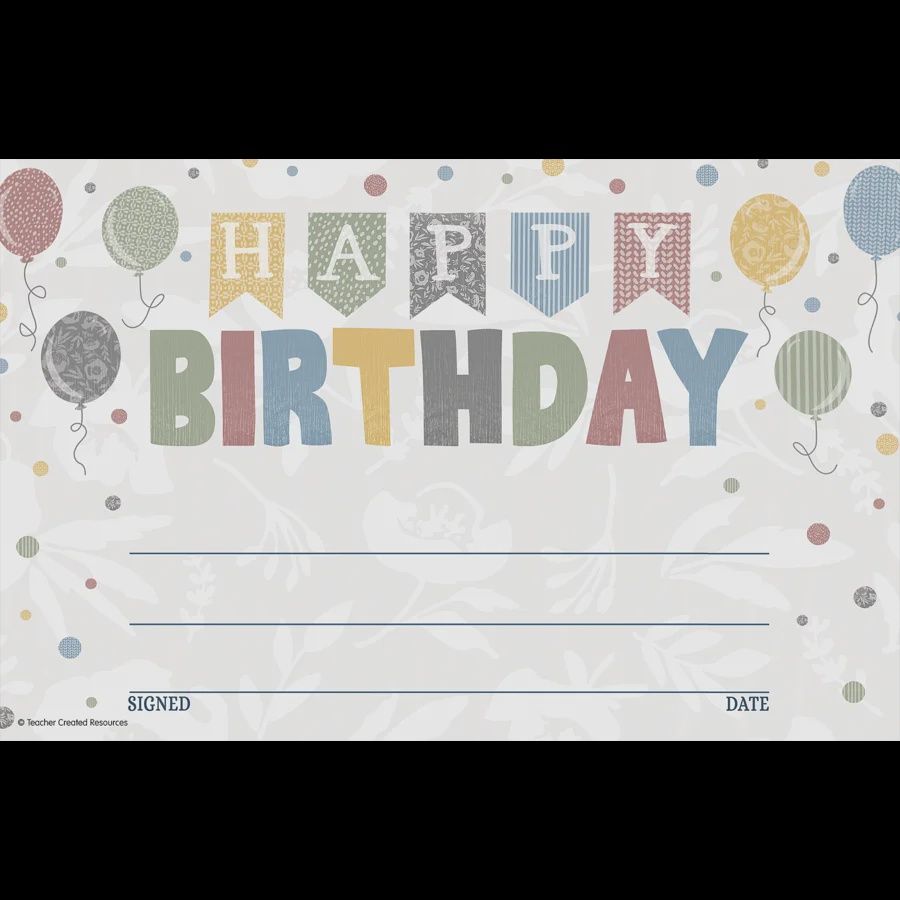 Classroom Cottage Happy Birthday Awards