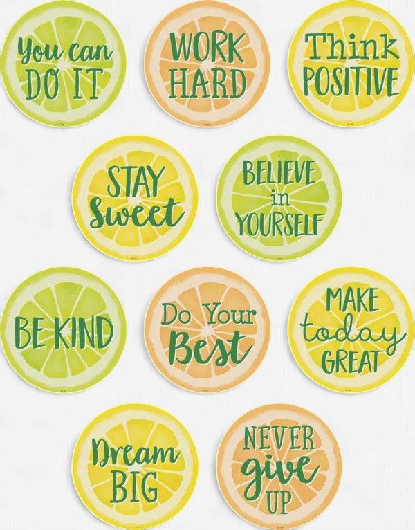 Lemon Zest Positive Sayings Accents