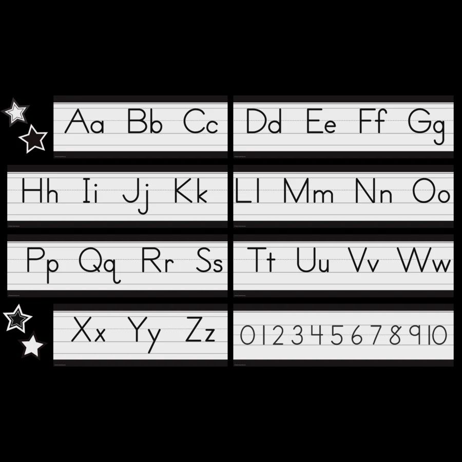 Black and White Alphabet Line Mini Bulletin Board