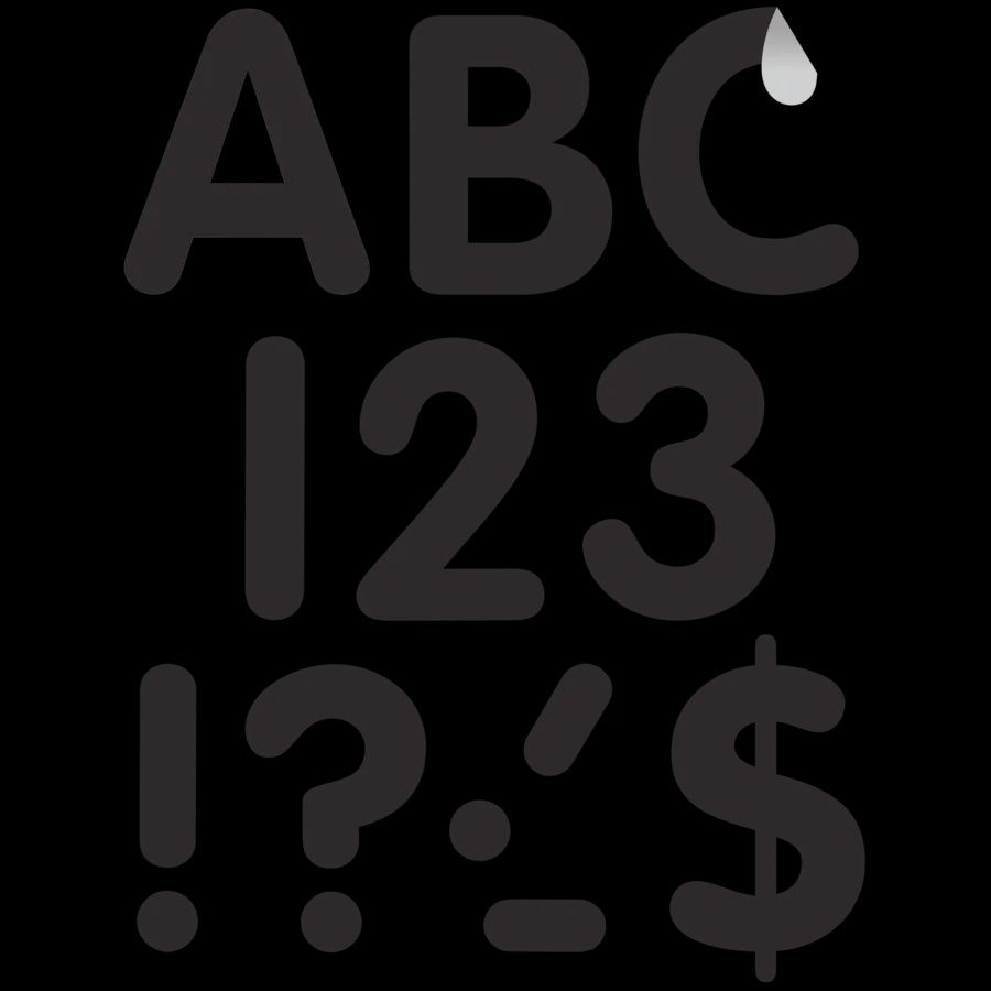 Black 4" Classic Self-Adhesive Letters Uppercase