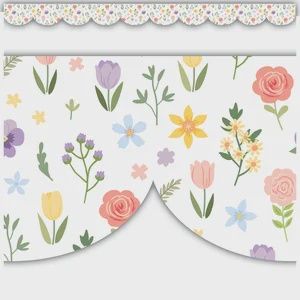 Spring Garden Scalloped Die-Cut Border Trim