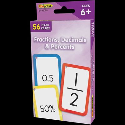 Fractions, Decimals &amp; Percents Flash Cards