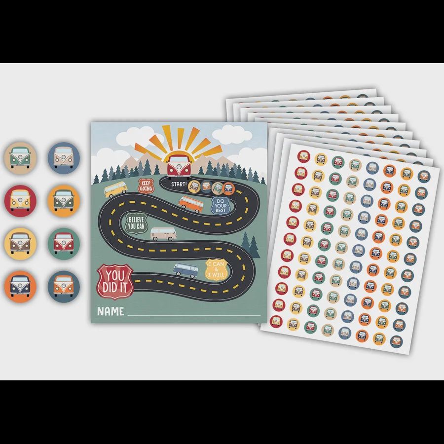 Moving Mountains Road Trip Reward Trackers with Stickers