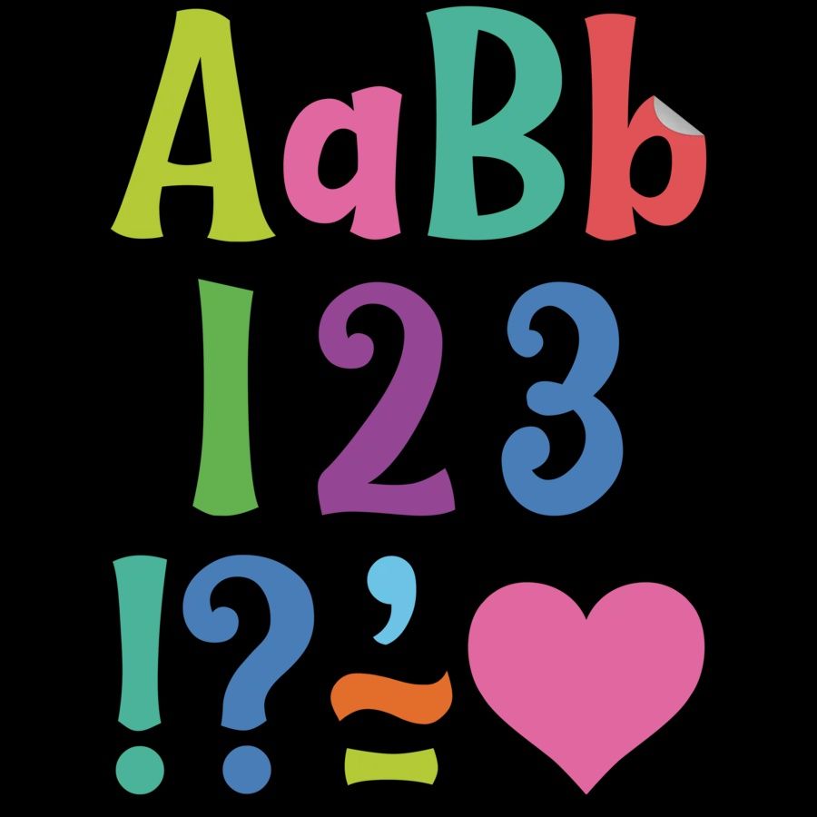 Colorful 4" Wild Whimsy Self-Adhesive Letters Combo Pack