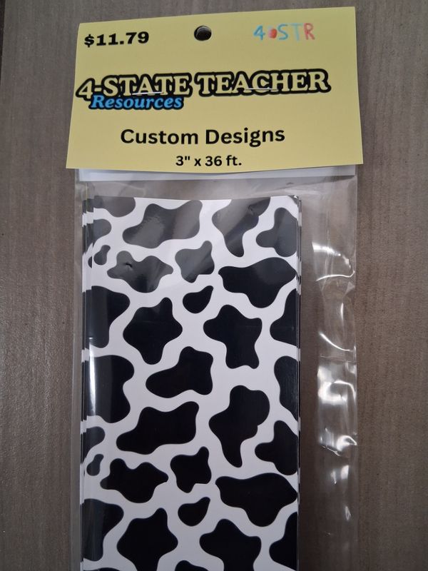 Cow Print/B&amp;W/Custom Border