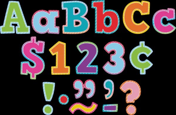 Colorful Vibes Bold Block 4" Letters Combo Pack