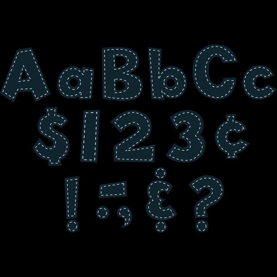 Black Stitch 4" Fun Font Letters