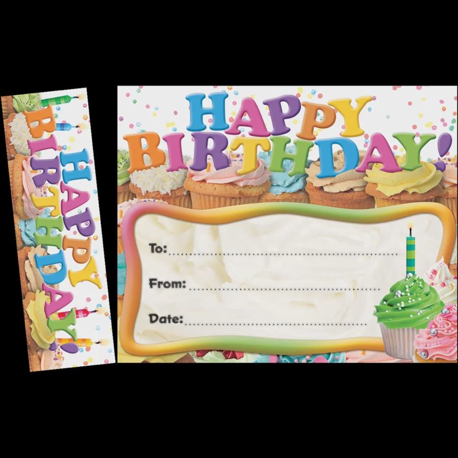 Happy Birthday! Cupcakes Bookmark Awards